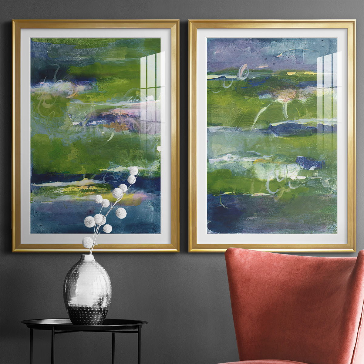 Wexford Home Bales of Color I Premium Framed Print, 18.5" x 24.5" - Ready to Hang, Gold (Set of 2)