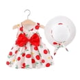 thumbnail image 1 of Qudderr Robe pour Bébé Fille avec Chapeau Robe Sans Manches à Fleurs d'Été pour Filles 3 Mois - 4 Ans, 1 of 9