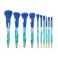 thumbnail image 2 of 7PCS Premium Synthetic Makeup Brushes - Crystal Handle Blue Bristles, Makeup Brush Kit, Brochas Para Maquillaje, Eyeshadow, Concealer, Foundation, Beauty Tools, Travel, Birthday, Christmas Gift, 2 of 5