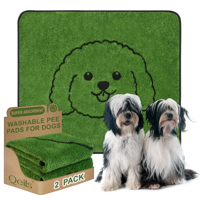 Puppy Pads Qeils, paquete de 2 unidades, lavables, 91 x 104 cm, adiestramiento para perros