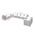thumbnail image 4 of vidaXL 8 Piece Garden Lounge Set with Cushions Poly Rattan Grey, 4 of 5