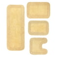 thumbnail image 2 of Home Weavers Radiant Collection 100% Cotton Non-Slip Bathroom Rug Set Machine Washable Bathroom Rug, Bath Rug, U Shaped Contour, Runner, Yellow Color 4 Piece Bath Rug set, 2 of 9