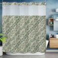 thumbnail image 6 of No Hook Shower Curtains with Snap-in Liner Set, Green Floral Waterproof Hotel Style Bathroom Shower Curtain, Spring Flowers Pattern Botanical Vintage Breathable Mesh Top Bath Curtains 72''x78'', 6 of 9