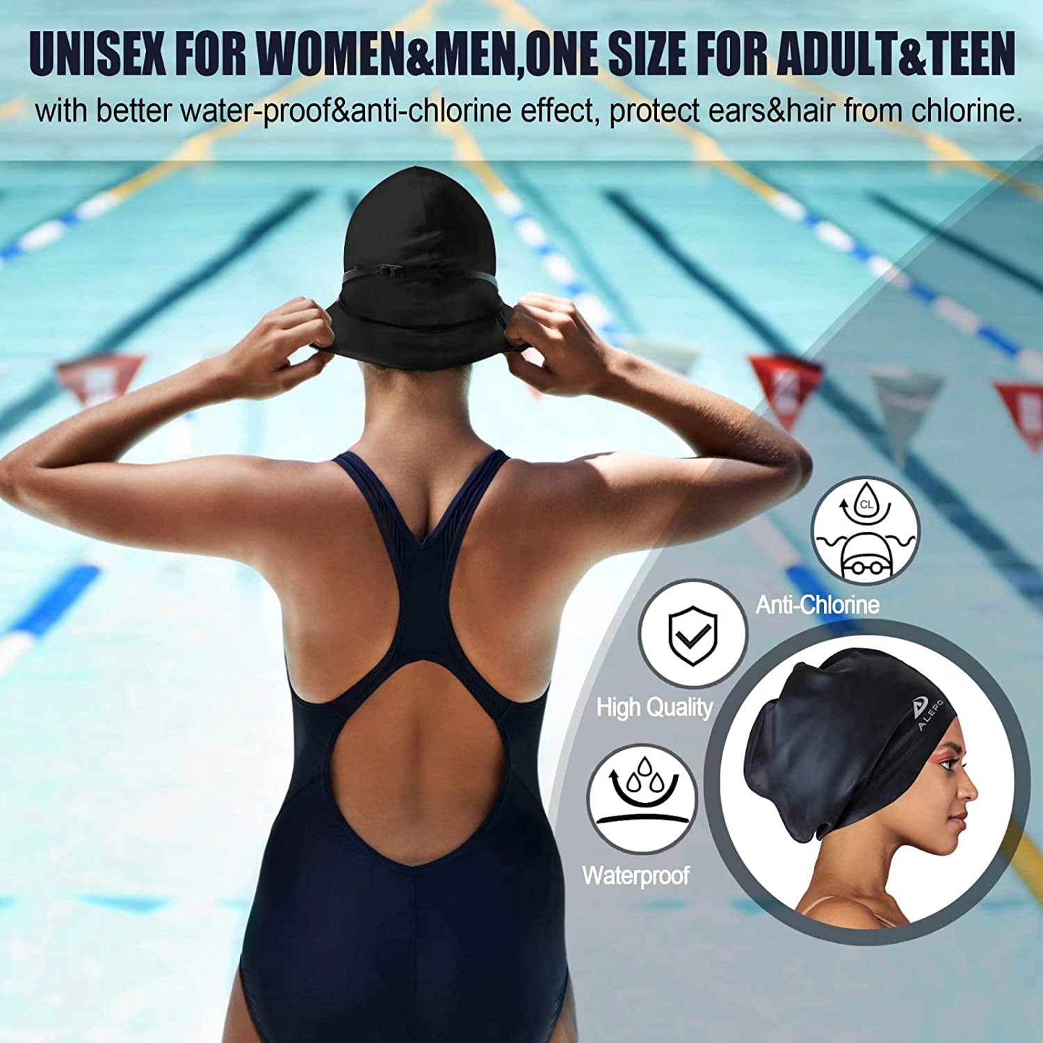 Bonnet De Bain En Silicone Unisex Wilcractk – Antidérapant, Haute élasticité, Grand Format Pour Cheveux Longs, Confortable Et Anti-chlore