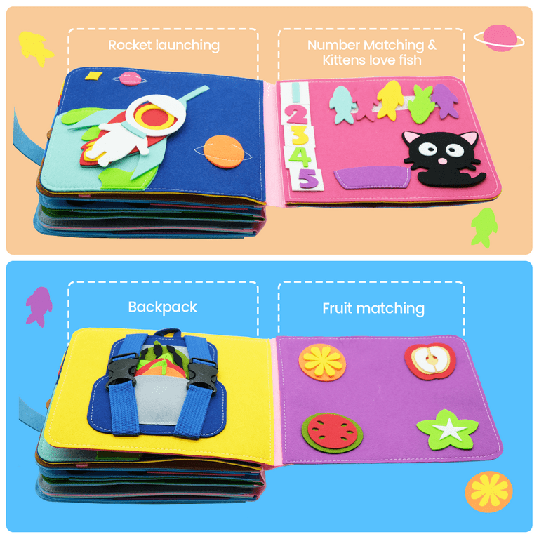 Busy Book Toddler Travel Quiet Book Montessori Toys Kids 3D Cloth Books  Felt Activity Learning Educational Sensory Toy for Baby - AliExpress