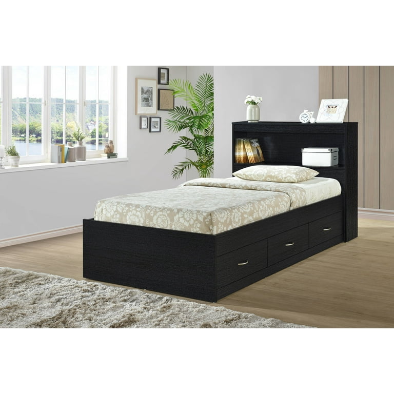 Hodedah twin size captain bed sale with 3 drawers and headboard