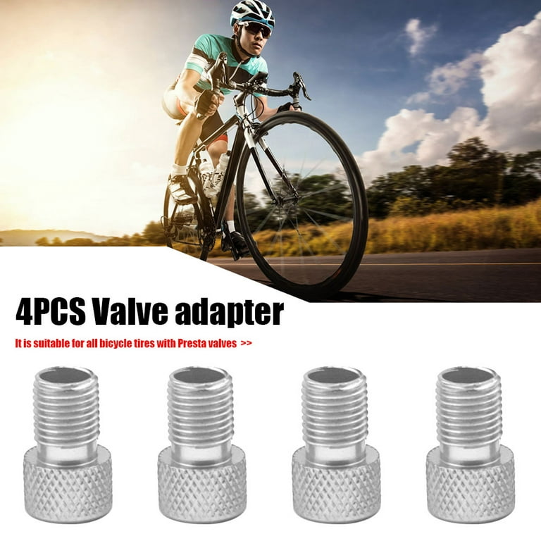 1/4PCS Aluminum Alloy Bike Valve Adapter Convert Presta To