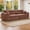 Mahogany,Red+Brown, variant on 111" Chenille Stripe Sofa, Soft White Taupe Modern Upholstered 3-Seater Couch, Compressed Sponge Foam for Living Room Apartment Small Space with Throw Pillows, Sage Green, White and Green