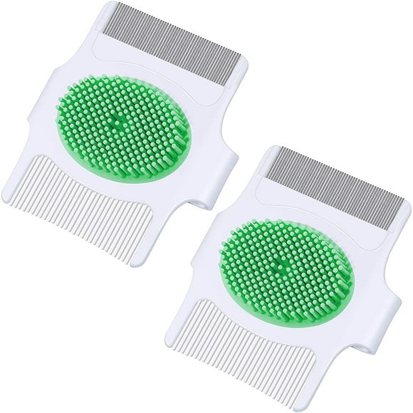 HEIBIN2 Pièces Brosse et Peigne, Brosse de Conception 3-en-1 Brosse à Cheveux de Bébé avec des Poils de Caoutchouc Doux, Aider à Masser Doucement le Cuir Chevelu (Vert)