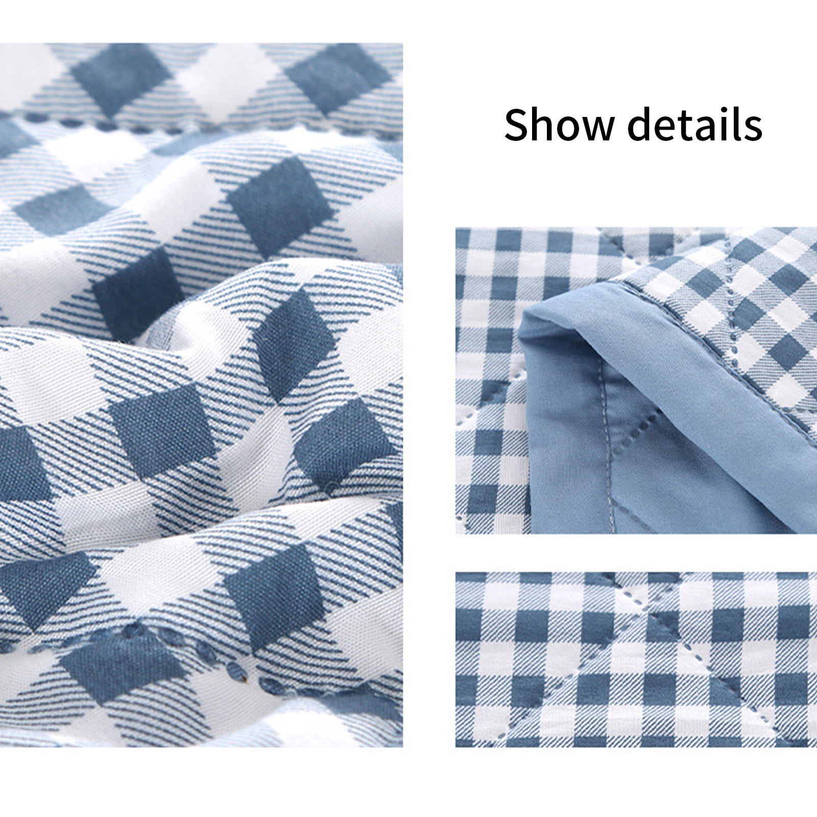 yulier Summer Cooler Quilt Queen Size Cooling Comforter for Hot Sleepers, Soft Lightweight Checkered Cooling Blanket for Home Hotel, 59x78.7 Inches, Light Blue