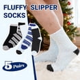 thumbnail image 3 of Fuzzy Warm Socks, UNEEI Warm Soft Fluffy Socks , 5 Pairs Winter Plush Fuzzy Crew Seamless Thick CozyThermal Socks, Size 11-13, 3 of 7