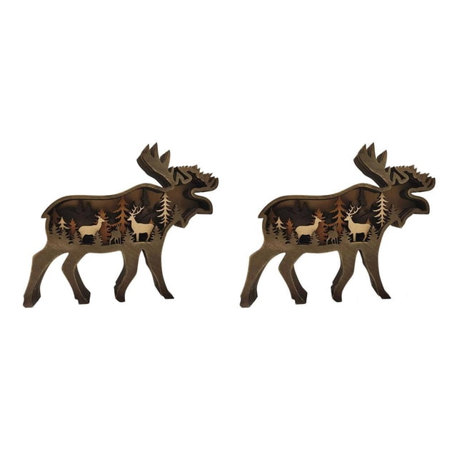 Monstrate 1 pieza DIY independiente de con forma de Animal adorno boda fiesta de cumpleaños decoraciones para el hogar árbol bosque decoraciones Alce 2piezas Monstrate CBP178488