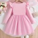 thumbnail image 4 of Vestido de cuello redondo y manga larga para niñas Vestido de cuello redondo y manga larga para niñas Falda de malla elegante Vestido de princesa elegante para niñas pequeñas Vestido de poliéster para, 4 of 8