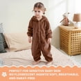 thumbnail image 4 of Sewkxo Toddlers Bear Costume Cosplay Rompers Flannel Fuzzy Fall Winter Hooded Jumpsuits,Brown 100, 4 of 6