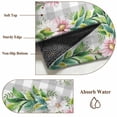 thumbnail image 6 of 5'x7' Area Rugs for Living Room Bedroom, Spring Botanical Washable Rug Carpet Runner Indoor Outdoor, Garden Birds Floral Leaves Gray Plaid Non Slip Floor Mats Area Rug for Kitchen, Nursery, 6 of 8