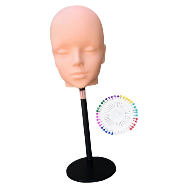 Cabeza de maniquí calva, regalo para formación en cosmetología, soporte ajustable multiusos. Piel