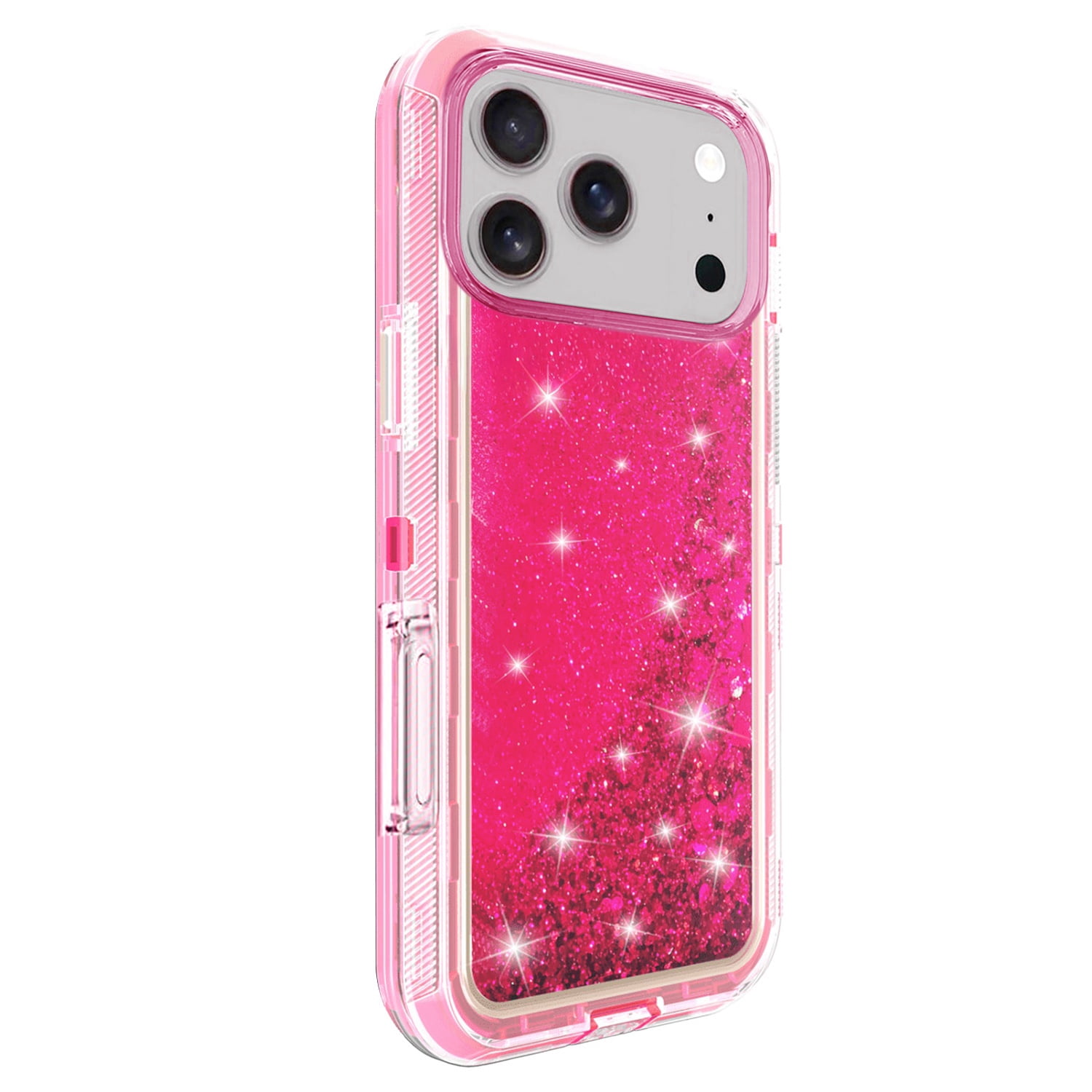 Protective Glitter Liquid Bumper Case for iPhone 17 Pro Max - Pink