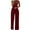 Red, variant on Odeerbi Jumpsuits for Women Wide Leg Pants Diamond Solid Halter 2025 Casual Pajamas Blue