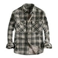 thumbnail image 2 of ZRGHAOYLQ Mens Corduroy Plaid Shirts Big and Tall Button Down Jacket Lapel Collar Two Pockets Long Sleeve Shirt Jackets Classic Plaid Cotton Shirts, 2 of 9