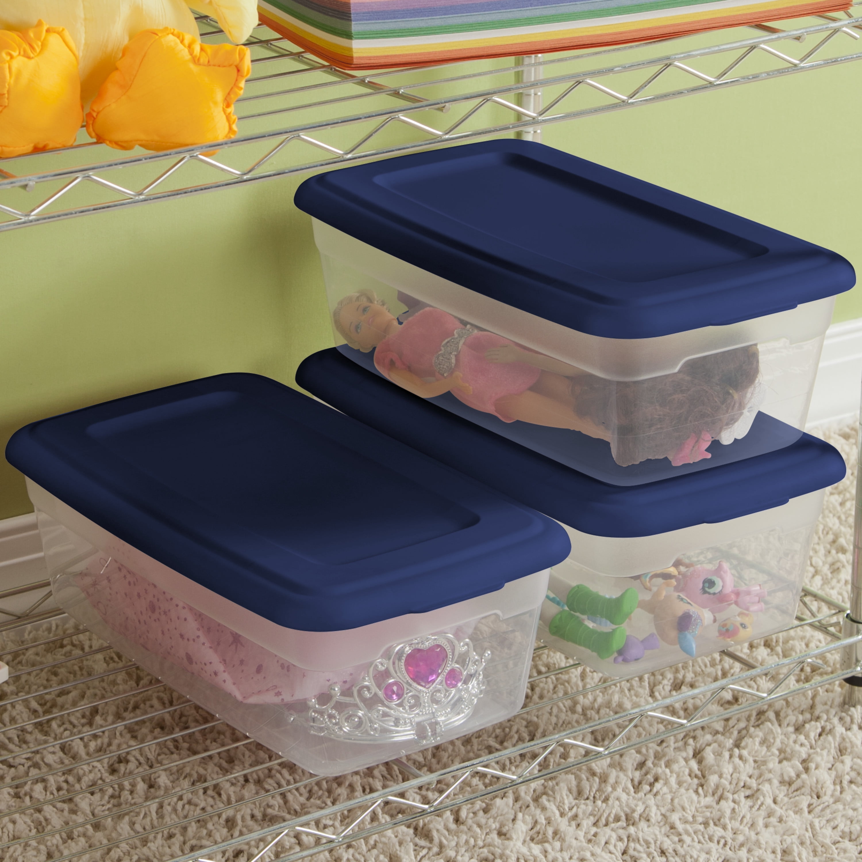 Sterilite Set Of 10 6 Qt 5 7 L Storage Bo Ultramarine
