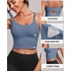 thumbnail image 5 of Sostenes Deportivos para Mujeres de Alto Soporte, Tank Tops Largos para Entrenamiento con Sujetador Integrado, Top de Yoga con Tirantes y Copas, Azul., 5 of 5