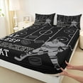 thumbnail image 3 of Castle Fairy Female Men Eat Sleep Ice Hockey 4 Pieces Queen Sheet Sets,Sport Gaming Ultra Soft Flat Sheet,Ball Game Queen Fitted Sheet,Super Cozy Room Decor, 3 of 7