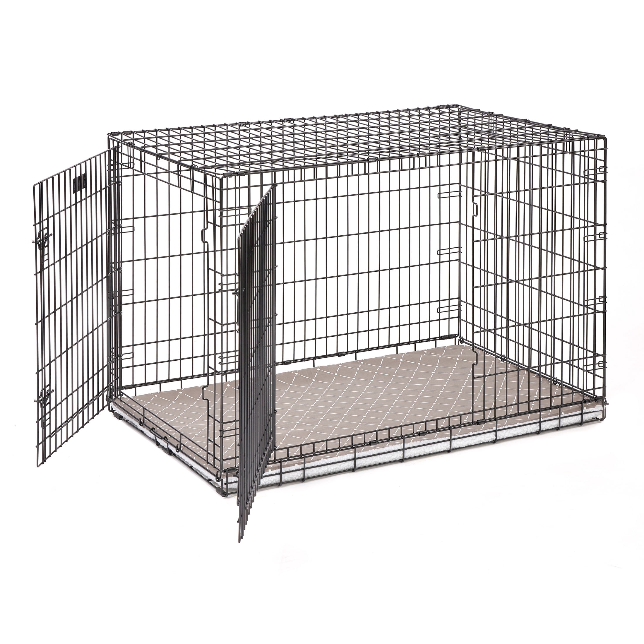 MidWest Homes for Pets QuietTime Reversible Dog Crate Pan Cover, 48 inch, Fleece, Mushroom Diamond