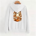 thumbnail image 4 of Women's Fall Hoodies Floral Ghost Pumpkin Graphic Print Sweatshirts Long Sleeve Oversized Pullover Hooded Tops Casual Autumn Relaxed Fit Clothes, 4 of 6