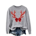 thumbnail image 4 of Ribbed Sweaters for Women Christmas Elk Cardigan Long Sleeve Crew Neck Cardigans Warm Knit Pullover Tops Loose Casual Sweatshirts Basic Winter Outfits, 4 of 8