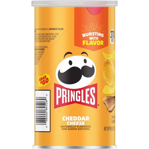 Pack Of 3 Pringles Cheddar Cheese Potato Crisps Chips, 2.5 oz (Package May Vary)