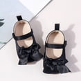 thumbnail image 5 of Quealent Baby Girls Mary Jane Shoes First Walker Cirb Dress Shoes with Bownot Non Slip Soft Sole PU Leather Toddler Black for Size 4, 5 of 9