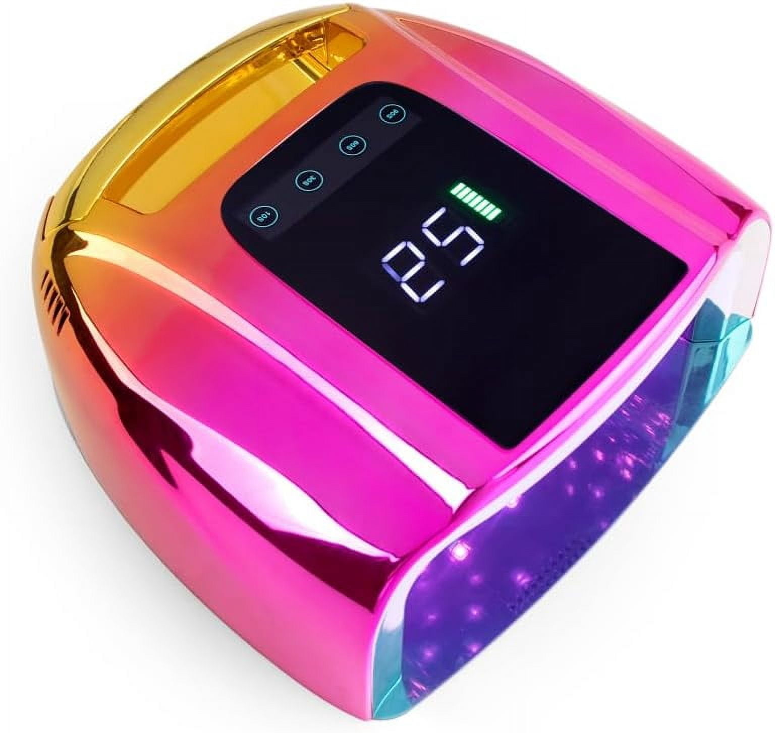 Teekos Gradient Lamp Shell 96W Cordless UV LED Nail Lamp for Manicure Rechargeable Battery Nail Dryer For Curing Gel Polish Lamp - (Color: Blue)
