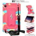 thumbnail image 2 of Dteck Kids Case for Samsung Galaxy Tab A9 8.7-inch (SM-X110/X115/X117),Shockproof Silicone+PC Case Built-in Kickstand Cover with Shoulder Strap for Galaxy Tab A9 2023,Rainbow+Rose, 2 of 7