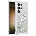 thumbnail image 2 of Funda para Samsung Galaxy S24 Ultra 5G con Brillo Líquido Flotante, Purpurina, Parachoques y Anillo Giratorio Soporte, 2 of 5