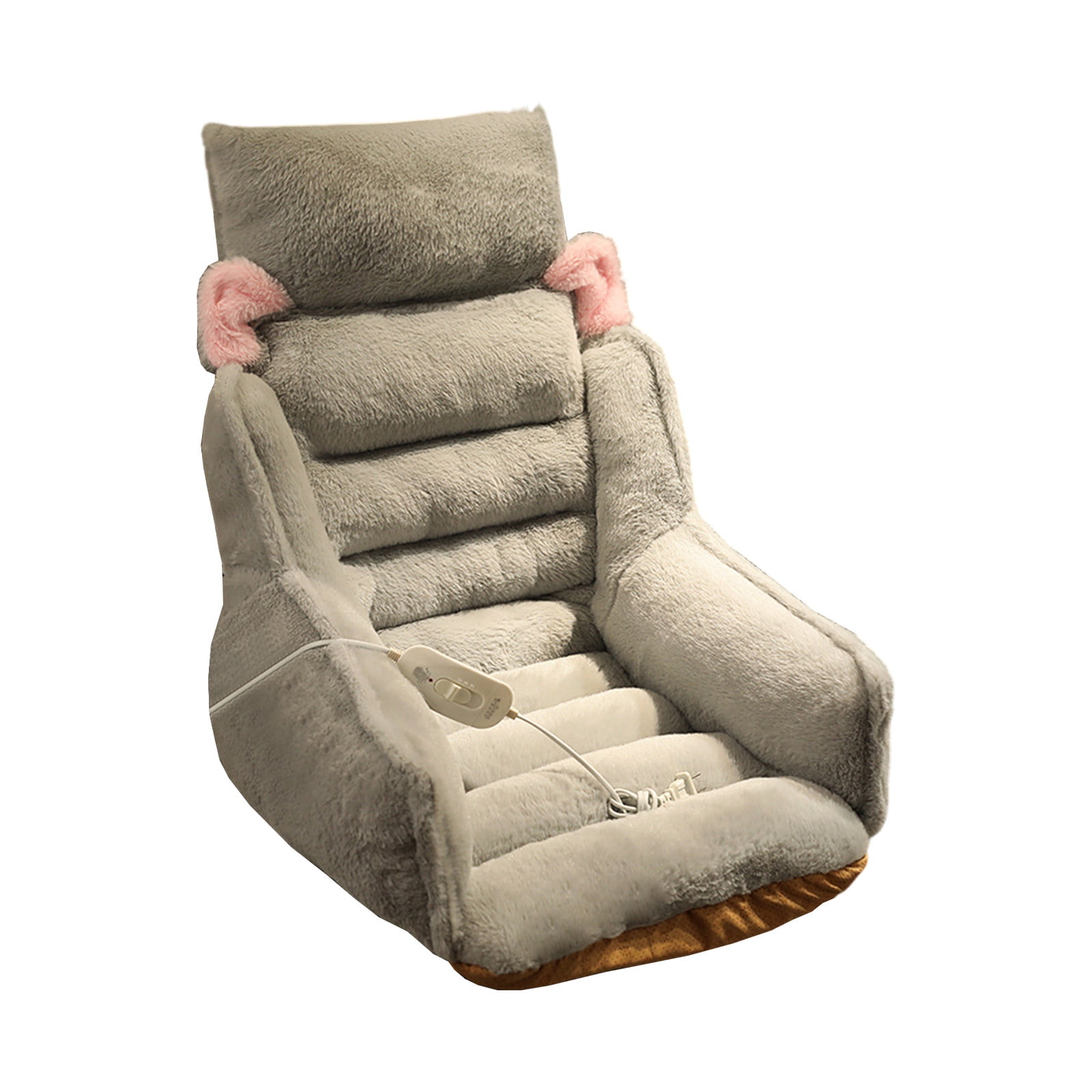 Fnyoxu Heated Seat Cushion for Office Chair & Car - 3-Temperature Fast Heating Pad with Non-Slip Base, Machine Washable Cover, Back Support - 15.7X13.8X23.6 Inch