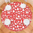 thumbnail image 2 of Red Christmas Deer and Gift Pattern Round Fitted Tablecloth with Elastic Edge,Dining Table Cover Waterproof,Outdoor Round Tablecloth for Camping,Dining,Indoor and Outdoor, 2 of 7