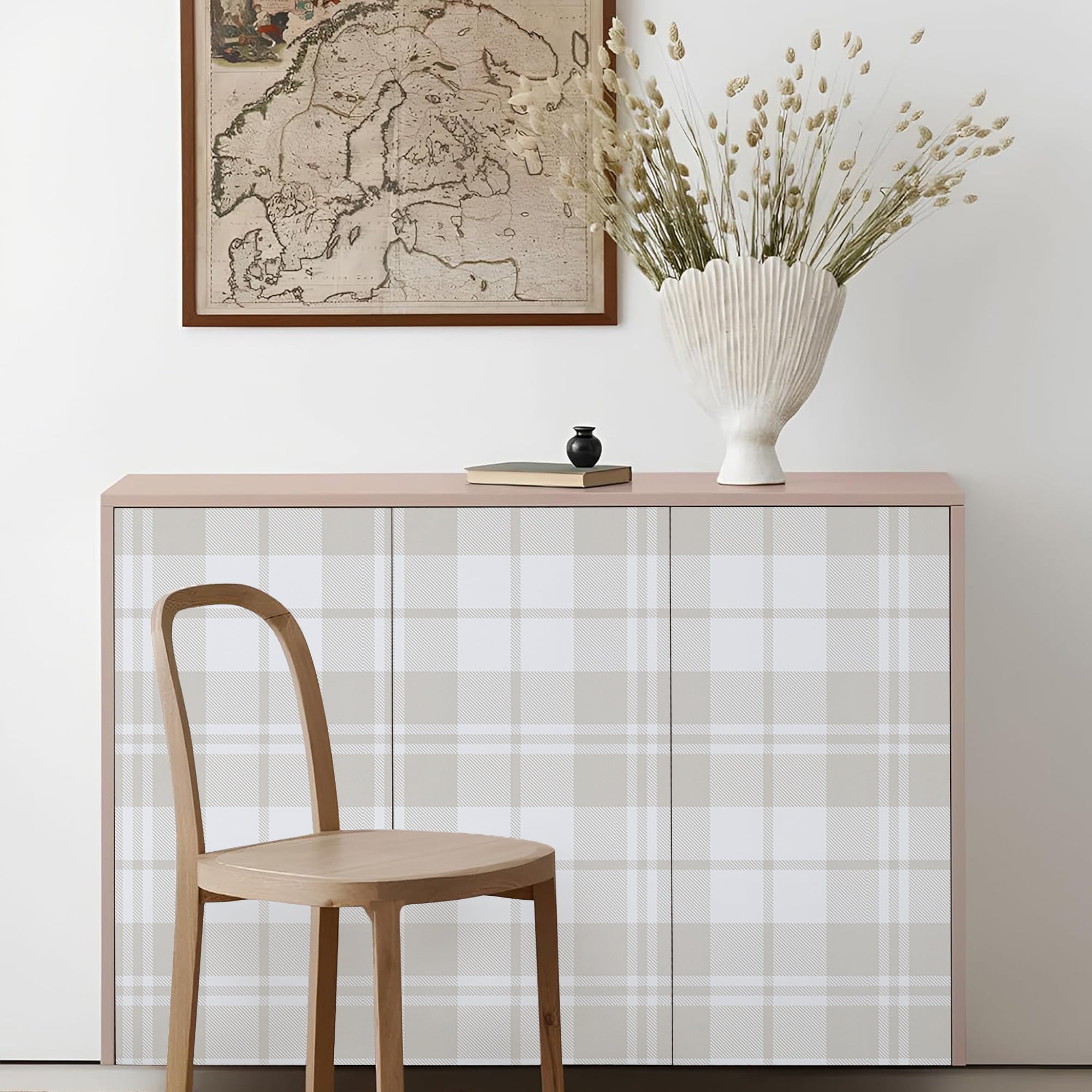Abyssaly Plaid Peel and Stick Wallpaper 17.3 in × 393 in Modern Wall Paper Self-Adhesive Removable Wallpaper for Home Decor