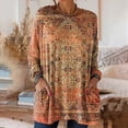 thumbnail image 2 of Long Sleeve Shirts for Women Pocketed Long Sleeve Casual Legging Match Work Blouse Womens Shirts Dressy Casual Orange Xl, 2 of 5