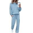 thumbnail image 2 of Pyhlmscde Women's Fleece Lined Two Piece Casual Sweatsuit, Sweatsuits for Women, Sweatshirt And Sweatpants Set Women, Matching Sweat Sets for Women, 2 of 6