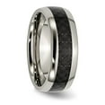 thumbnail image 4 of Auriga Fine Jewelry Titanium Polished with Black Carbon Fiber Inlay 8mm Men's Band Size 11.5, 4 of 5