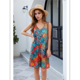 thumbnail image 2 of Vestido de Verano Sin Mangas con Escote en V y Flores de Hojas L, 2 of 8