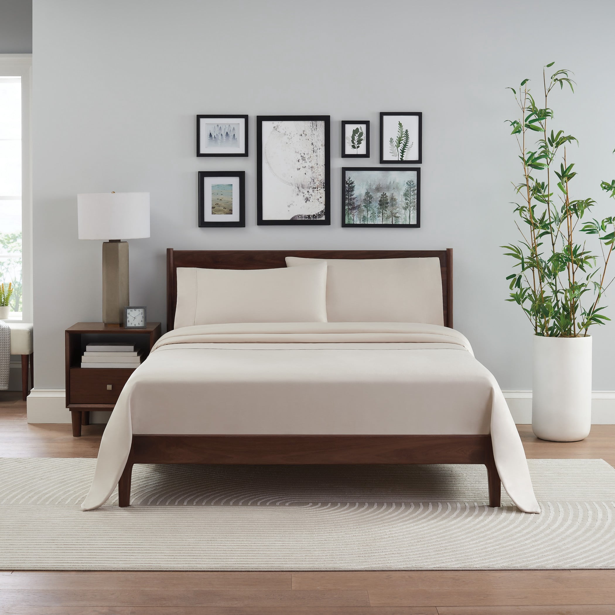Aston & Arden Bamboo Rayon Sheet Sets, 4-Piece, 250 Thread Count, Modern, Hypoallergenic, King, Taupe