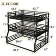 thumbnail image 3 of Generic Full/Full XL over Full/Full XL over Queen Triple Bunk Bed - Heavy-Duty Metal Frame with Safety Guardrails & Noise-Reduced Design for Space-Saving Shared Bedrooms, Black, 3 of 9