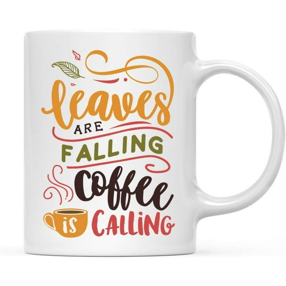 Koyal Wholesale Fall Autumn Season 11oz. Coffee Mug Gift, Leaves are Falling Coffee is Calling, 1-Pack
