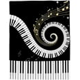 thumbnail image 5 of Super Soft Cozy Bed Fleece Blanket Throw Musical Note Black and White 39×49inch Fuzzy Plush Lightweight Couch Blankets Microfiber Provides Comfort and Warm All Season, 5 of 6