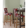 thumbnail image 2 of Red Stripe Bar Stool Covers Set of 4, Grey White Ombre Geometric Modern Abstract Stretch Washable Bar Chair Covers with Backs, Removable Pub Counter Height Chair Cover for Kitchen Dining Room Cafe, 2 of 7