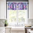 thumbnail image 4 of Vintage Bohemian Window Valances Colorful Floral Curtains Valance for Bathroom Kitchen Bedroom Living Room Decor with Rod Pocket 54" x 18" Purple Pink, 4 of 5