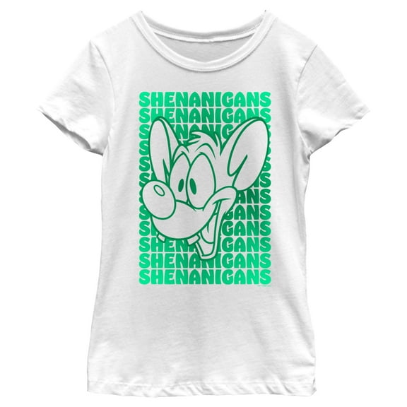 Girl's Pinky and the Brain Pinky Shenanigans  Graphic Tee White Large