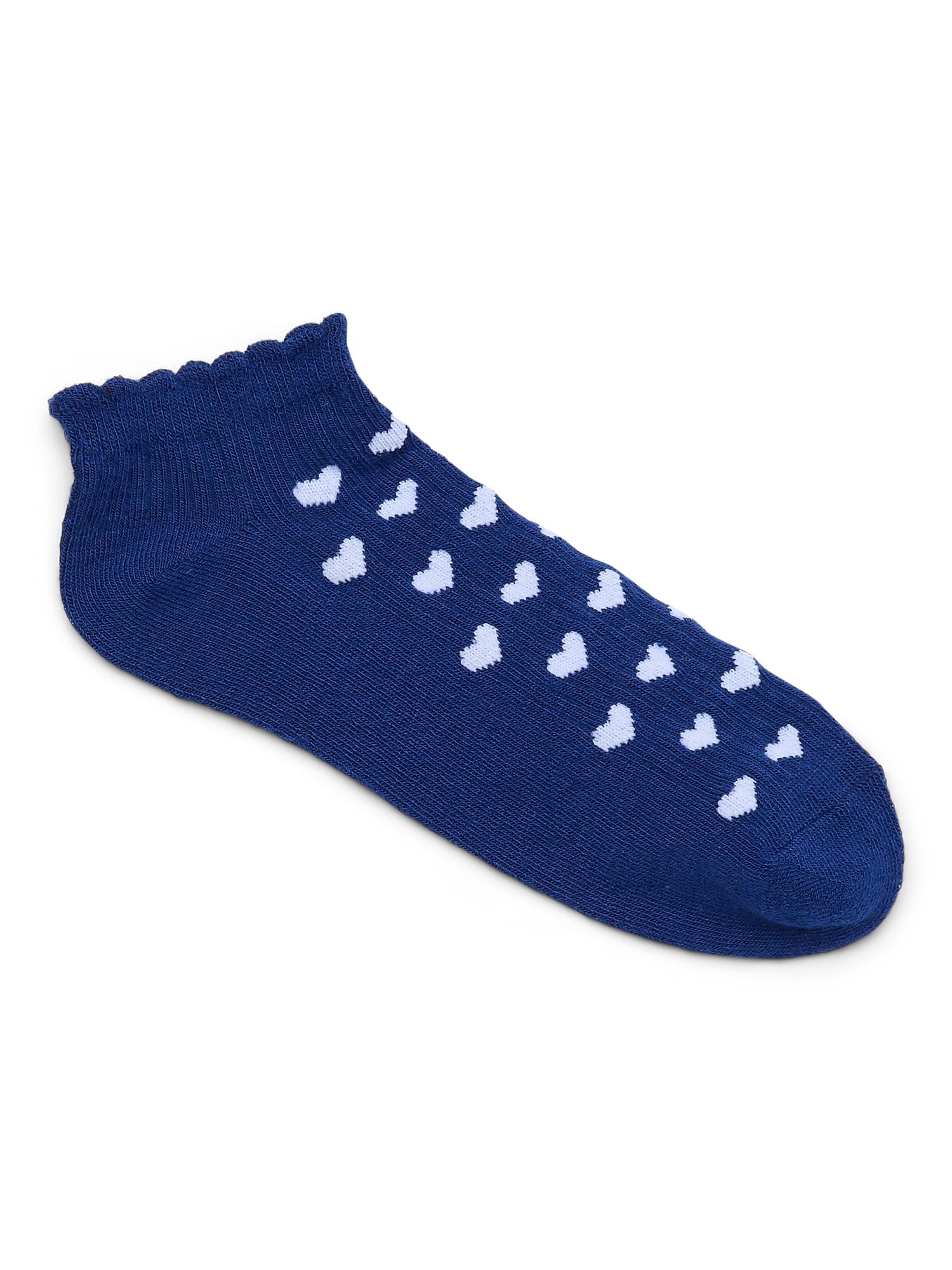 No Boundaries Women's Low Cut Socks with Scallop Welt, 1 Pack, Size 4-10