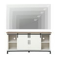 thumbnail image 3 of WAMPAT Farmhouse TV Stands for TVs Up to 65" with Sliding Barn Door Entertainment Center,White, 3 of 6